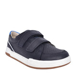 Boys Fawn Solo Navy Leather Velcro Shoe In Kids H Fit