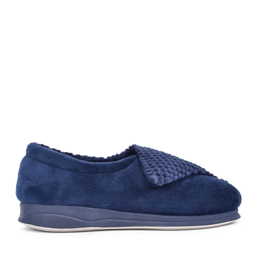 Ladies Hug 424n Wide Fit Slipper In Navy