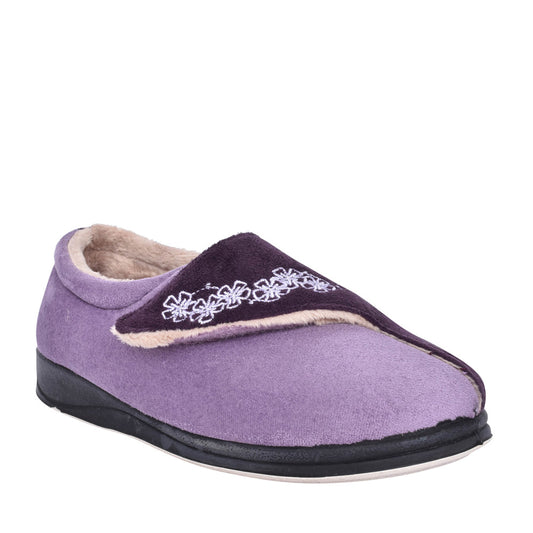 Ladies 424n Hug Wide Fit Slipper In Purple