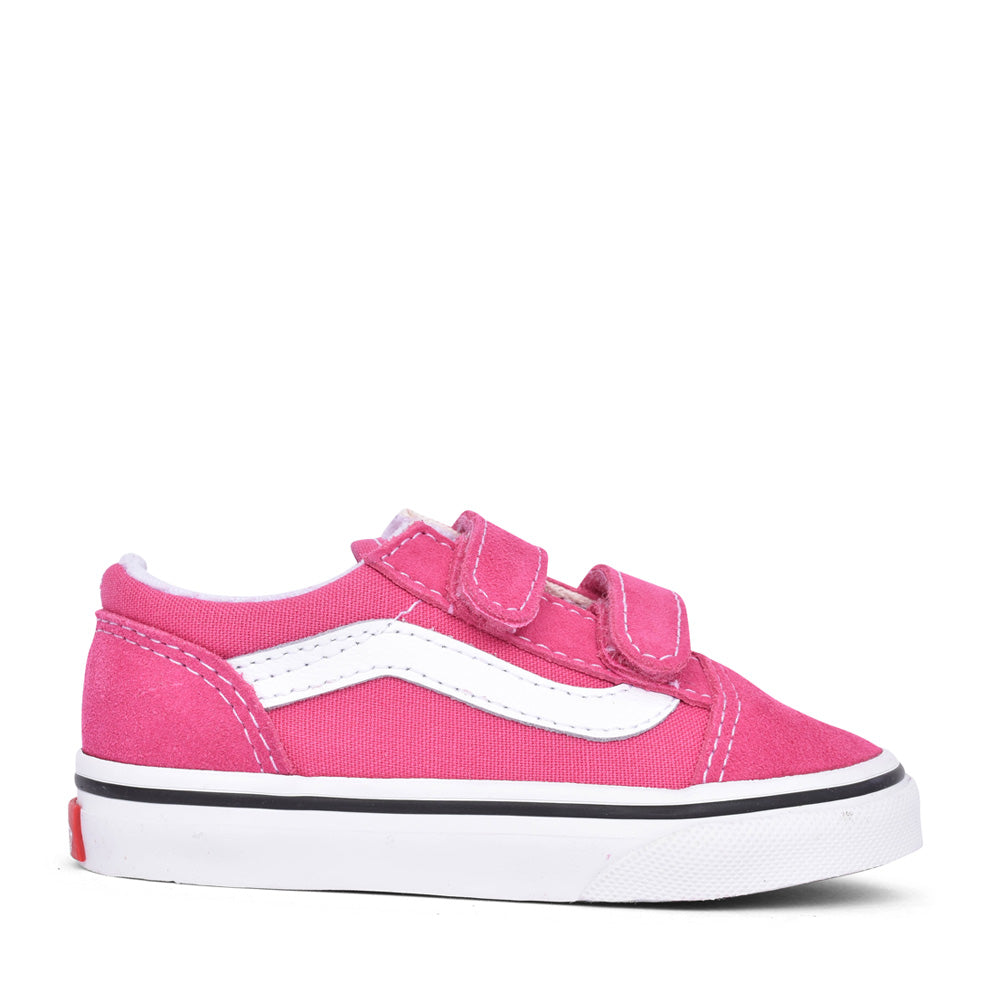 Girls Toddler Old Skool Velcro Shoe In Pink