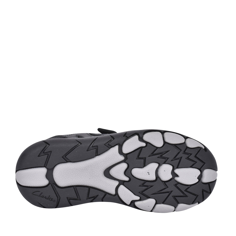 Boys Rex Stride Black Leather Shoe In Kids F Fit