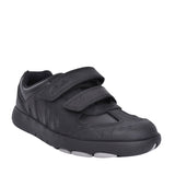 Boys Rex Stride Black Leather Shoe In Kids H Fit