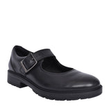 Girls Loxham Walk Black Leather Shoe In Kids F Fit