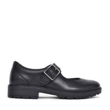 Girls Loxham Walk Black Leather Shoe In Kids F Fit