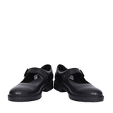Girls Loxham Walk Black Leather Shoe In Kids G Fit