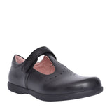 Girls Naimara J16fhb Velcro T-bar Shoe In Blk Leather