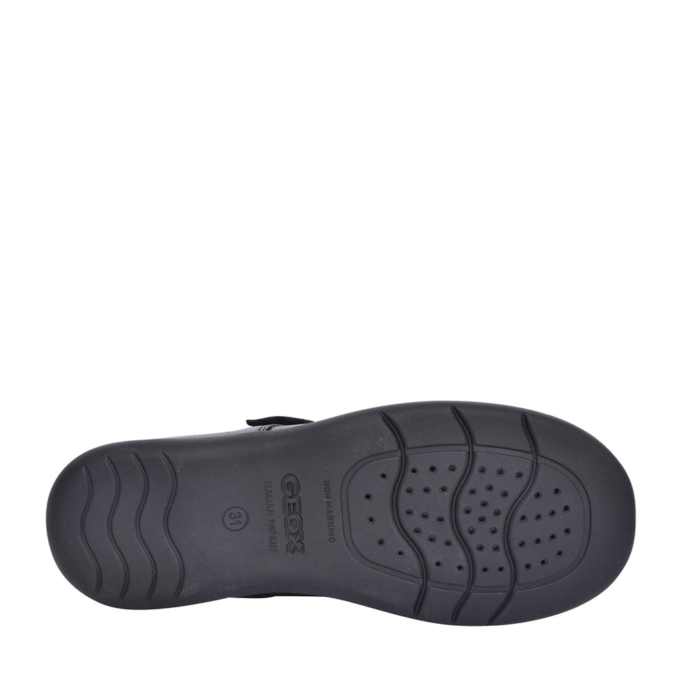 Girls Naimara J16fhb Velcro T-bar Shoe In Blk Leather