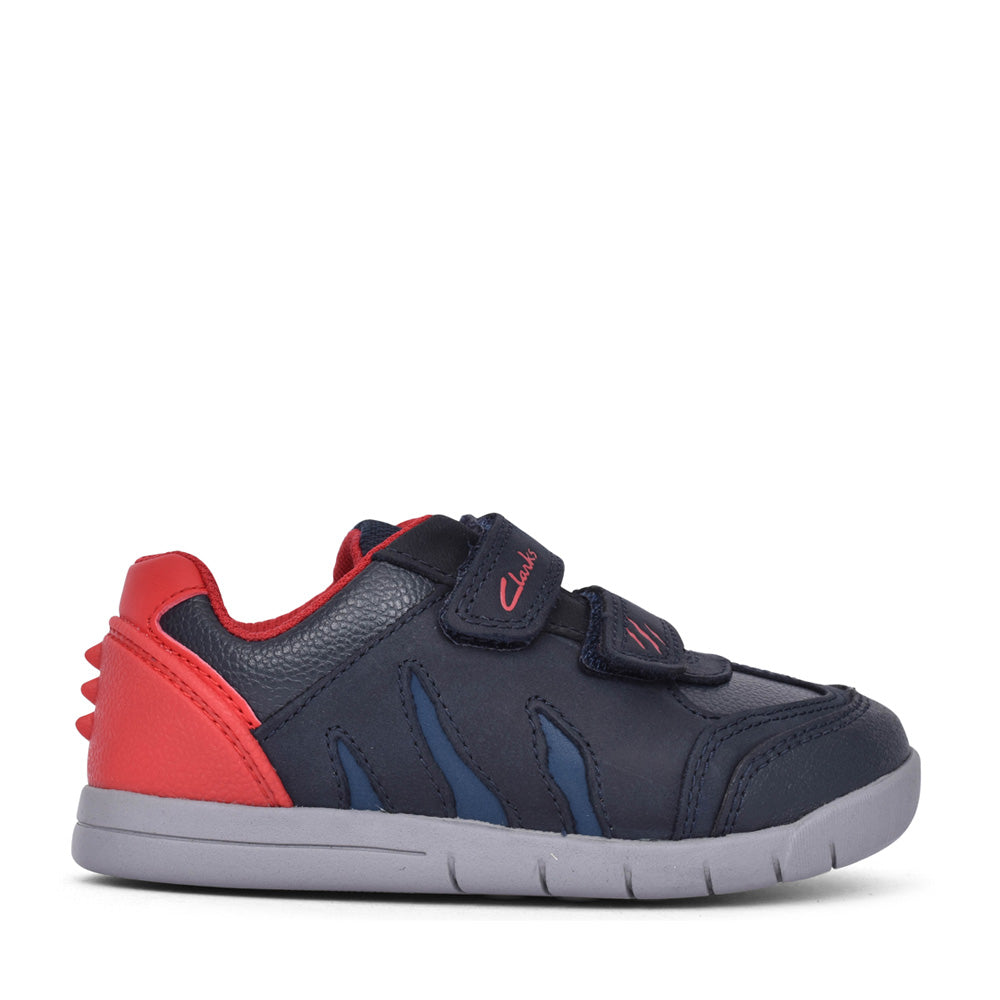 Rex Play Navy red Leather Shoe F Fit