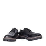 Ladies 2-23718 Laced Brogue Shoe In Black
