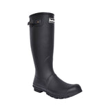 Mens Bede Tartan Lined Welly Boot In Black