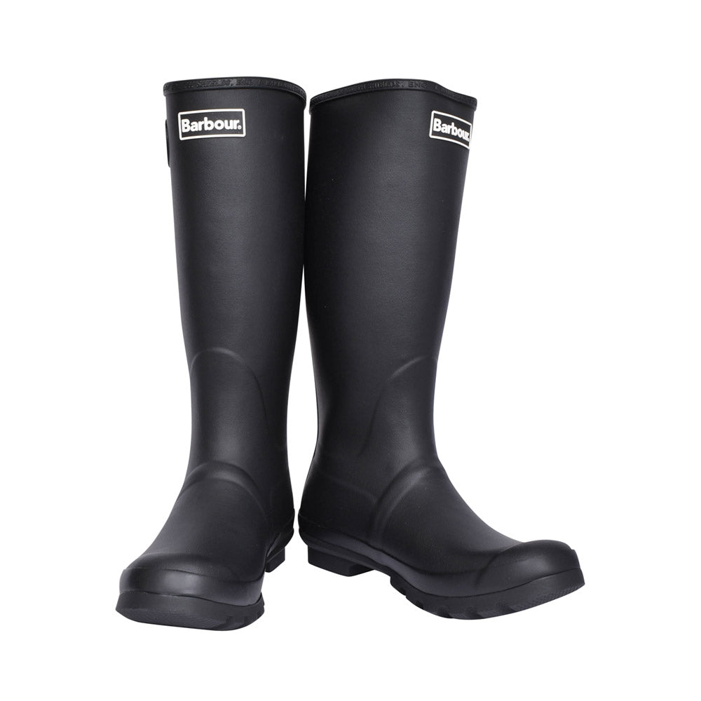 Mens Bede Tartan Lined Welly Boot In Black