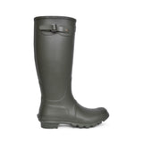 Mens Bede Tartan Lined Welly Boot In Olive