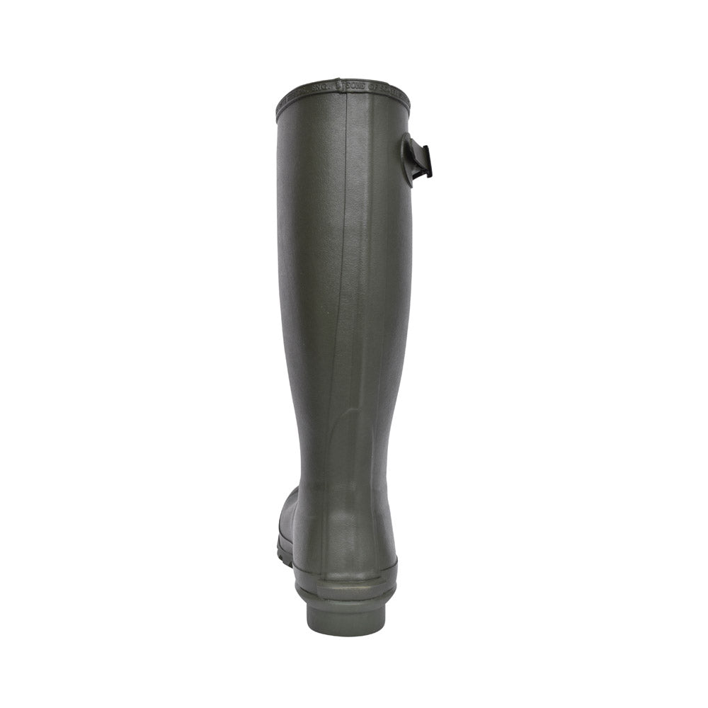 Mens Bede Tartan Lined Welly Boot In Olive