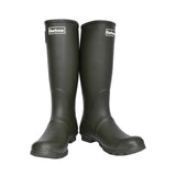Mens Bede Tartan Lined Welly Boot In Olive