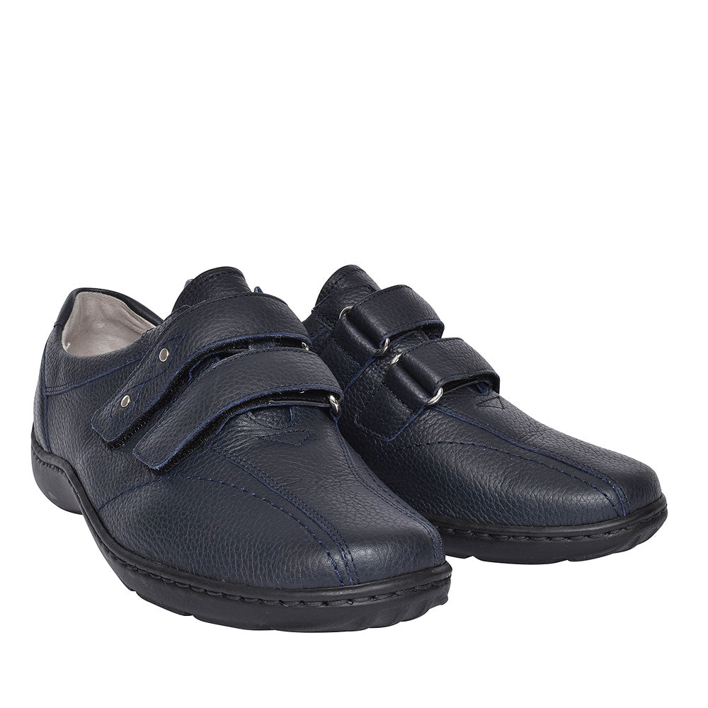 Ladies 496301 Henni H-fit Velcro Shoes In Navy