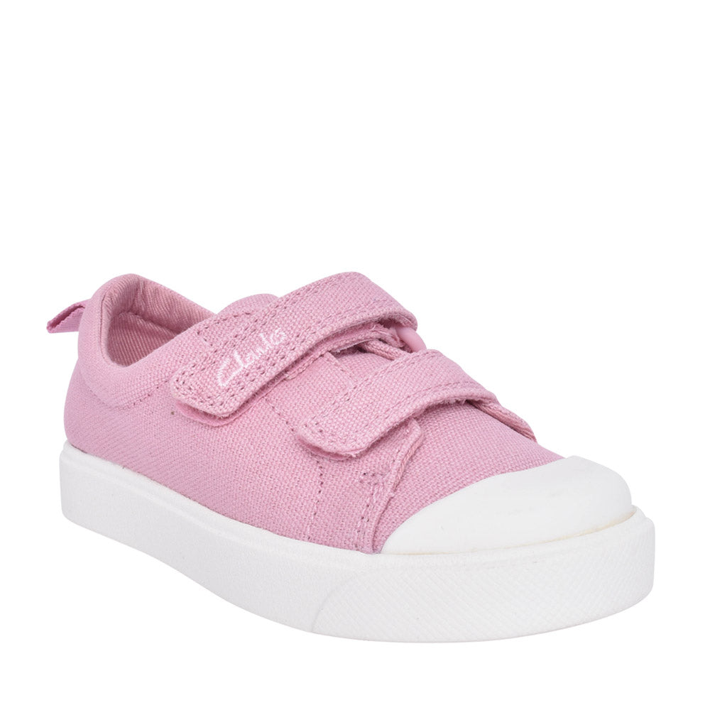 Girls City Bright Pink Canvas Shoe In Kids G Fit