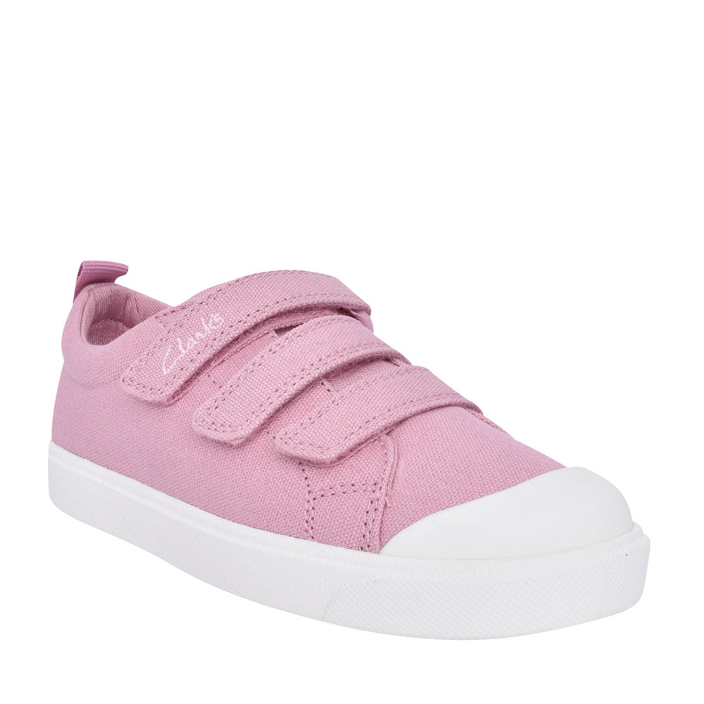 Girls City Vibe Pink Canvas Shoe In Kids G Fit