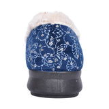 Ladies 2v Extra Wide Harper Velcro Slipper In Navy