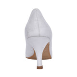 Ladies Rp0022 Peep Toe Court Shoe In Silver