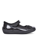 Girls Jessica Velcro Shoe In Blk Patent
