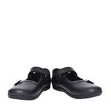 Girls Jessica Velcro Shoe In Blk Leather