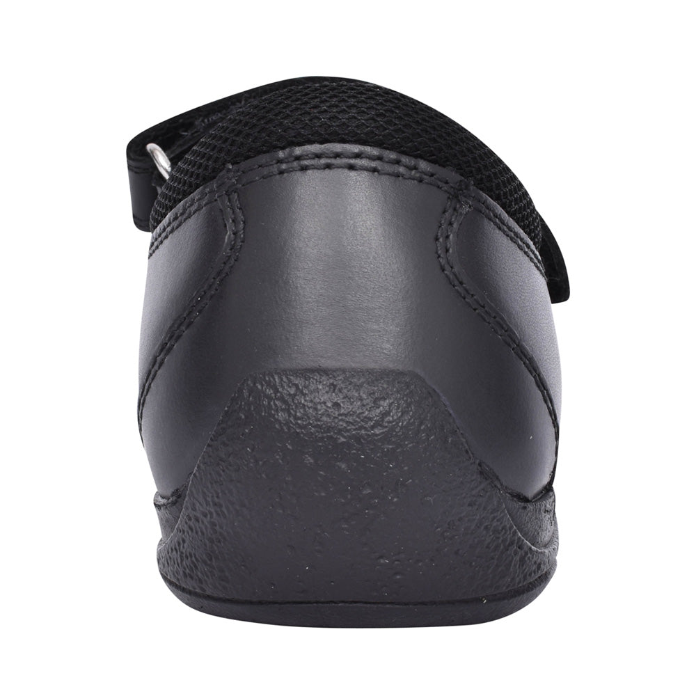 Girls Jessica Velcro Shoe In Blk Leather