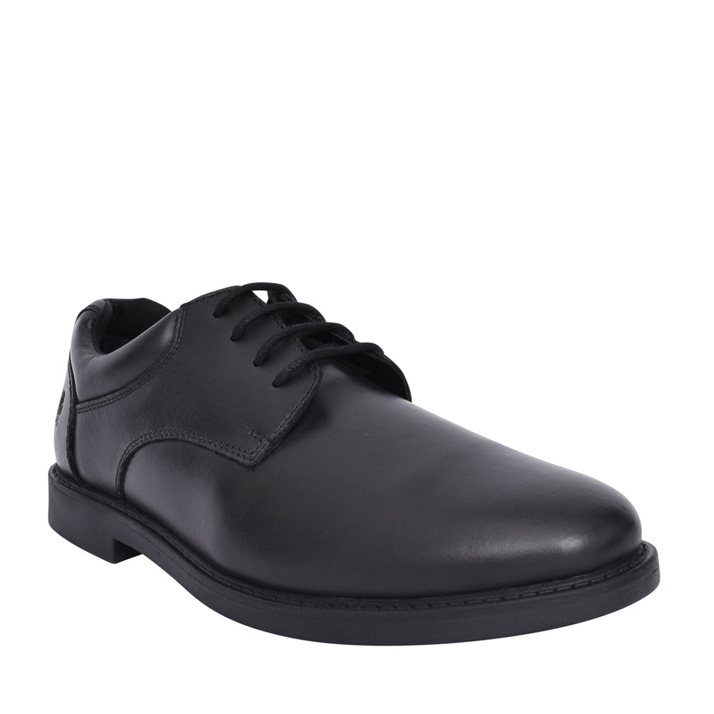 Boys Tim Leather Laced Shoe In Black