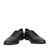 Girls Aubrie Tap Black Leather Brogue In Kids G Fit