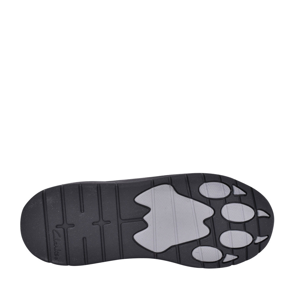Boys Clowdersprint Black Leather Velcro Shoe In Kids F Fit