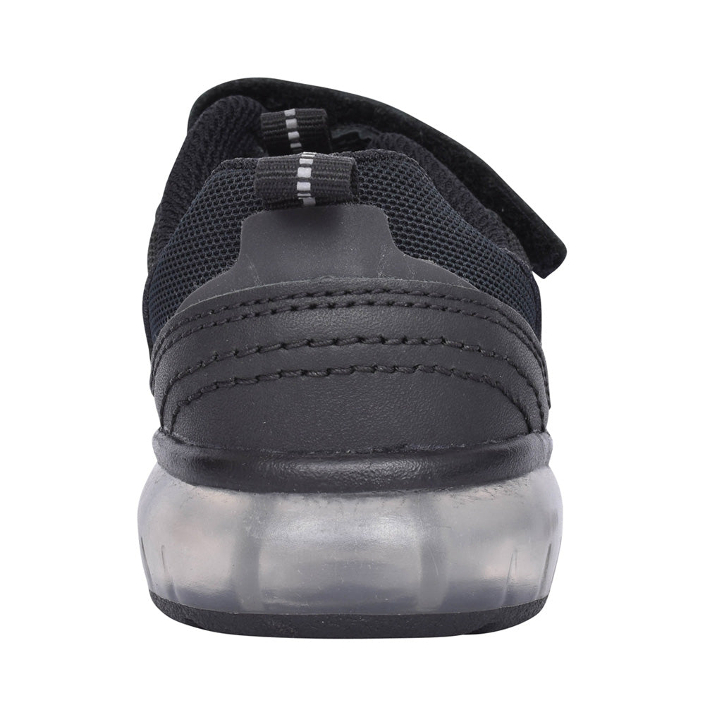 Boys Spark Beam Black Leather Trainer In Kids F Fit