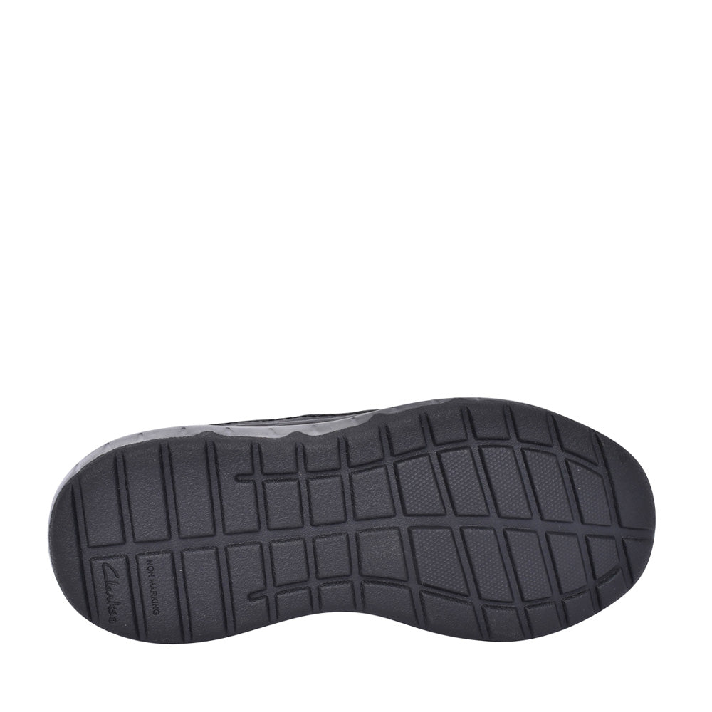 Boys Spark Beam Black Leather Trainer In Kids F Fit