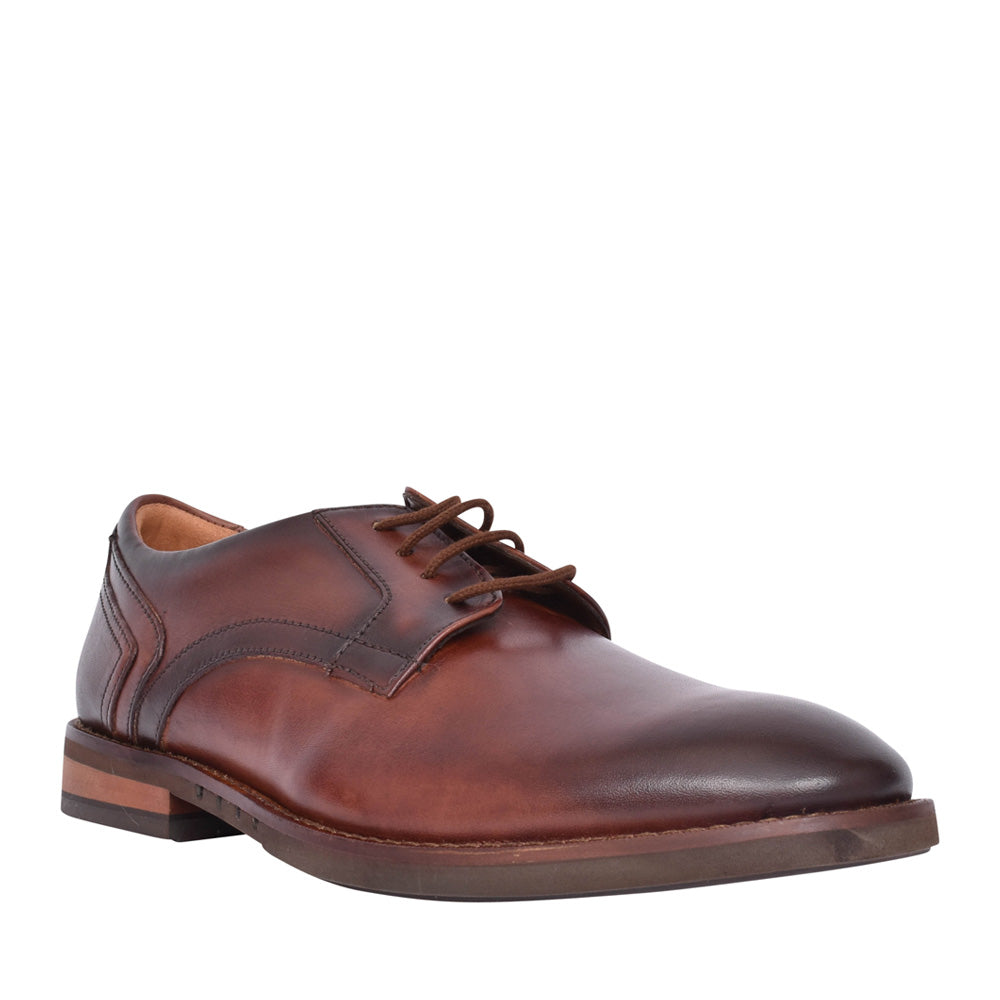 Mens Un Hugh Lace Leather G-fit Shoe In Brown