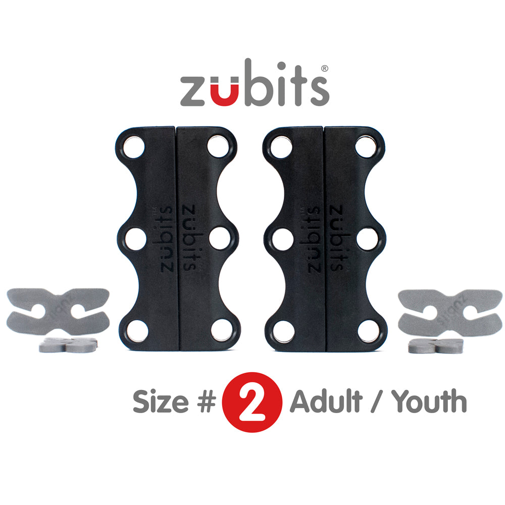 Zubits Medium Strength Magnetic Laces In Black