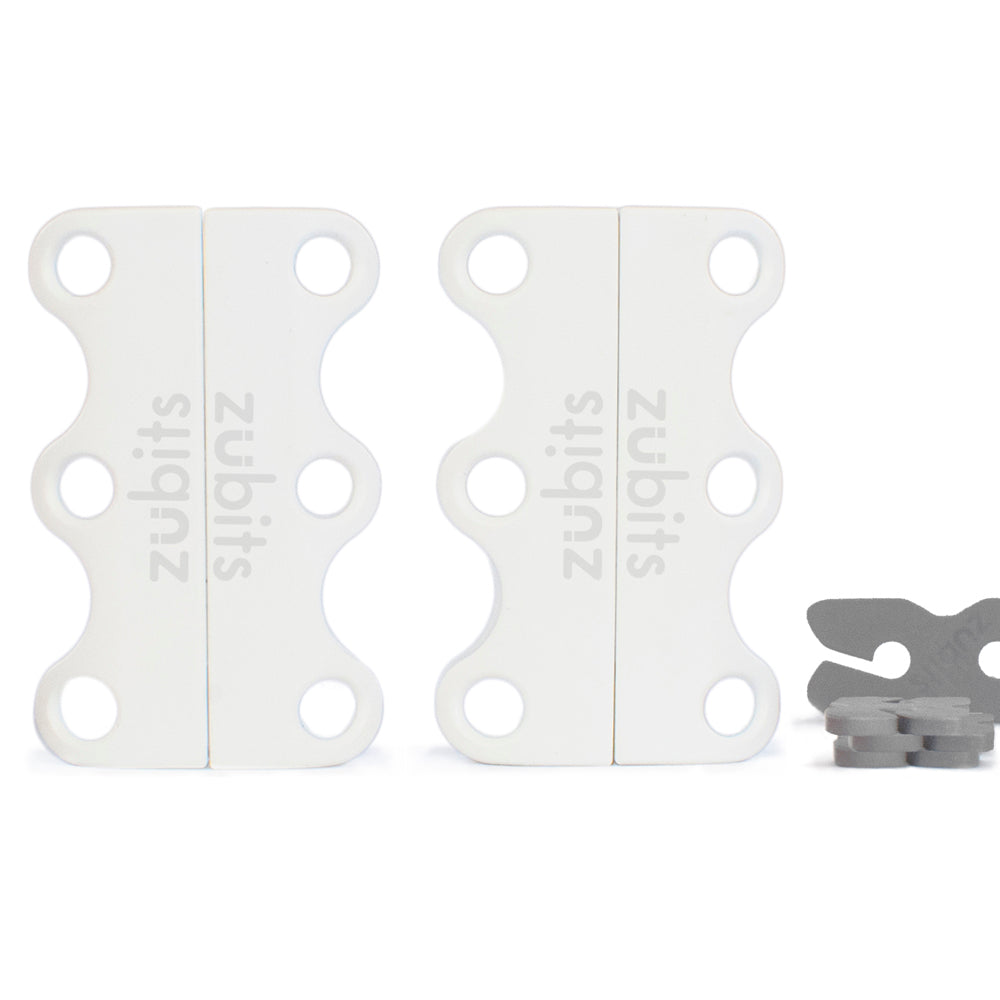 Zubits Medium Strength Magnetic Laces In White
