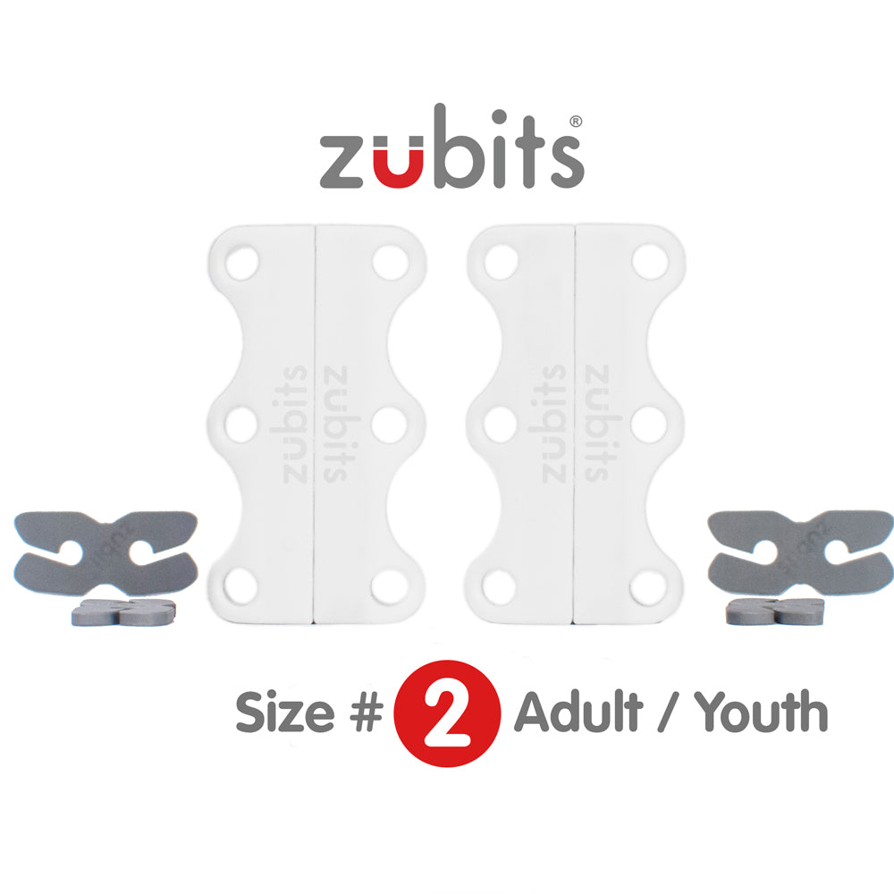 Zubits Medium Strength Magnetic Laces In White