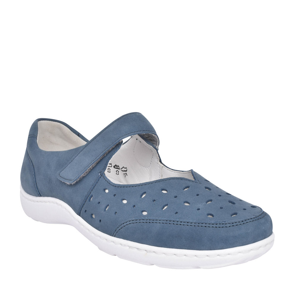 Ladies 496325 Henni Velcro Shoe In Denim