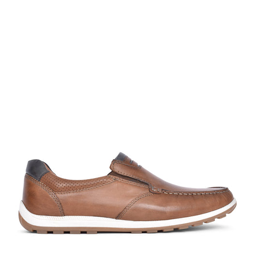 Mens Sage Slip On Shoe In Whiskey