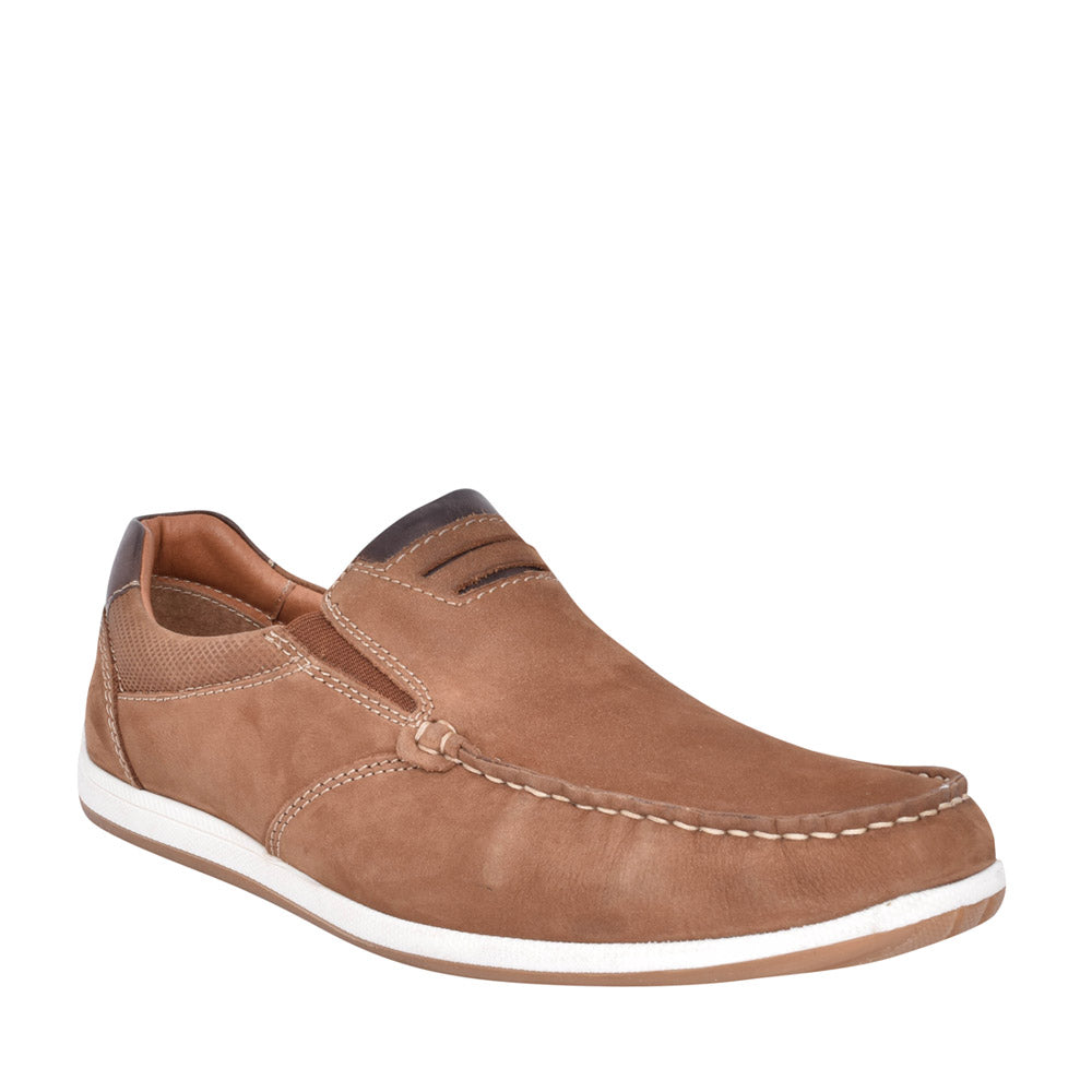 Mens Sage Slip On Shoe In Chestnut