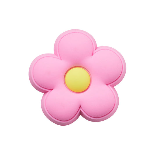 Pink Flower Single Jibbitz Charm In Pink