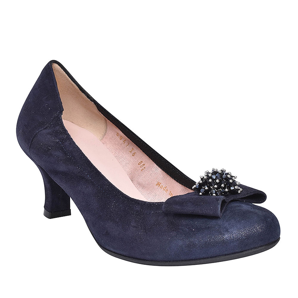 Ladies 3047 Low Heel Court Shoe In Navy