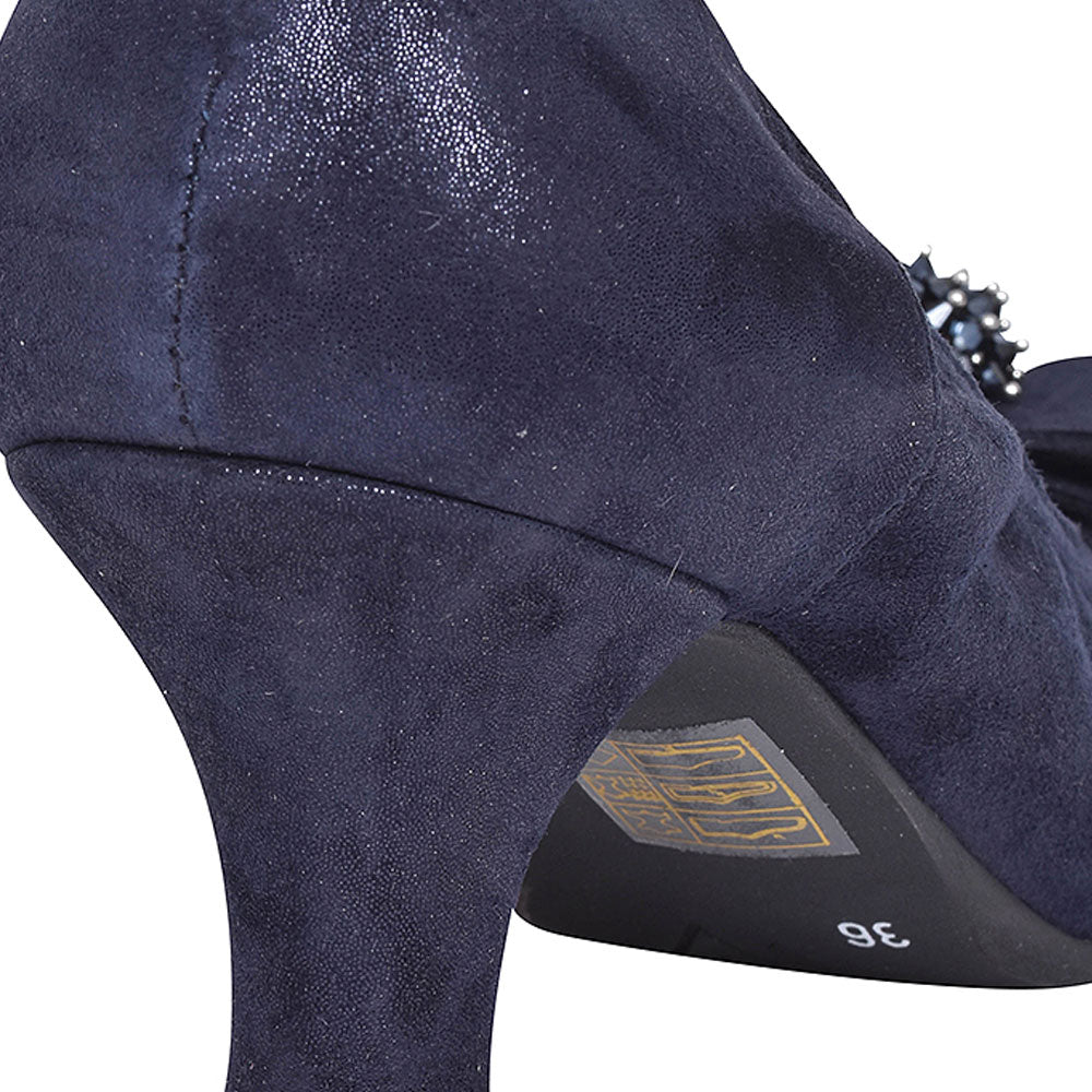 Ladies 3047 Low Heel Court Shoe In Navy