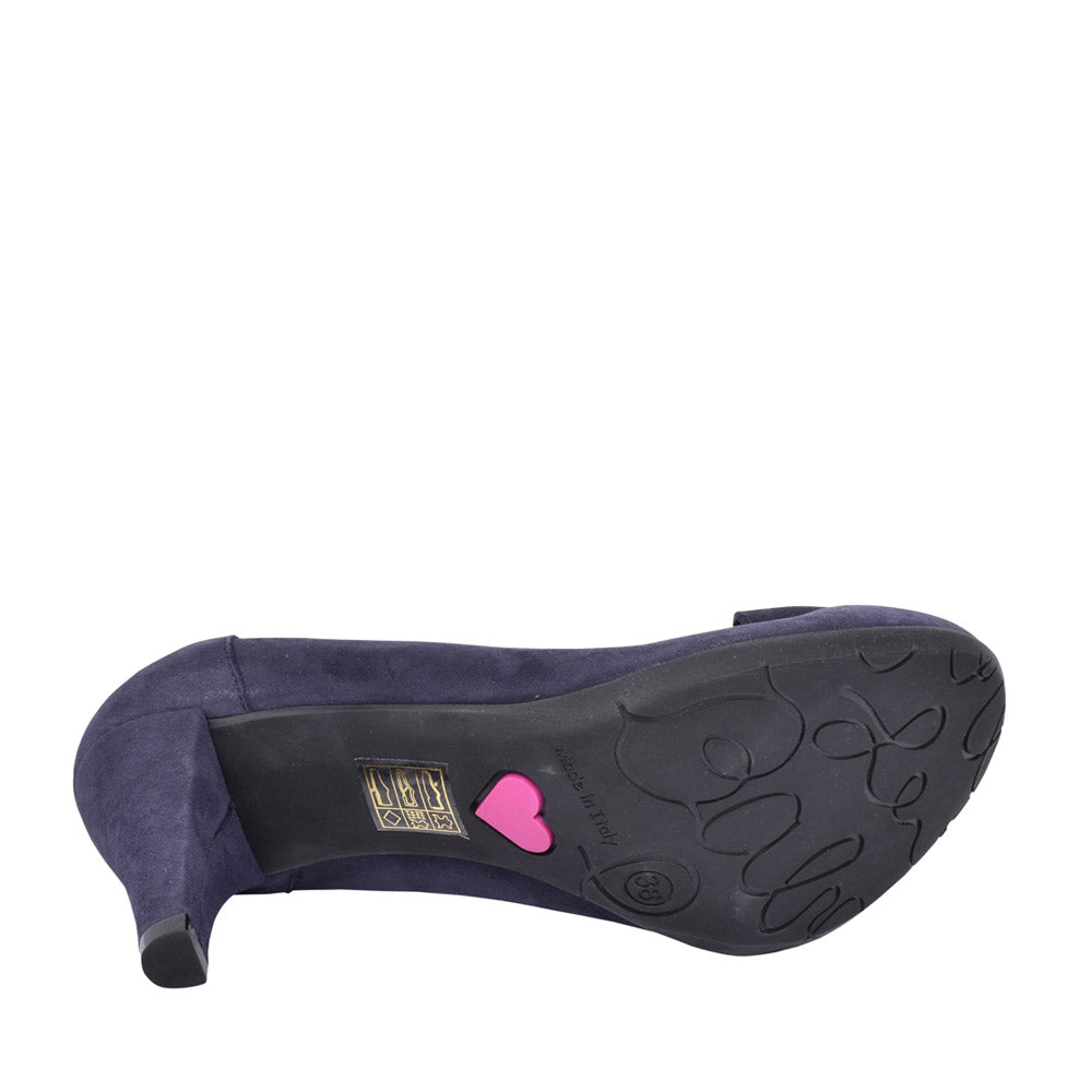 Ladies 4012 Medium Heel Court Shoe In Navy