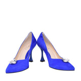 Ladies 7975 High Heel Court Shoe In Cobalt