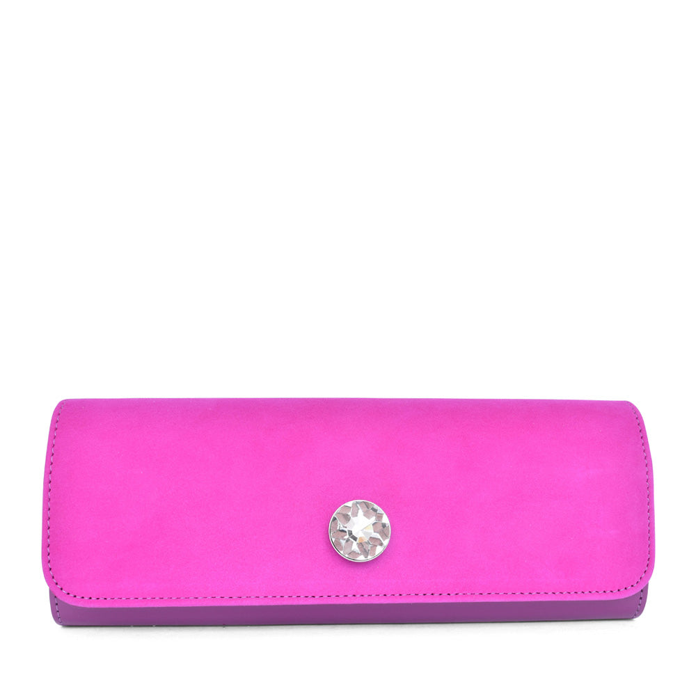 Ladies T20 Diamante Clutch Bag In Hot Pink