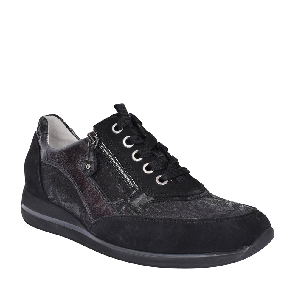 Ladies 98009 Himona Laced Trainer In Black