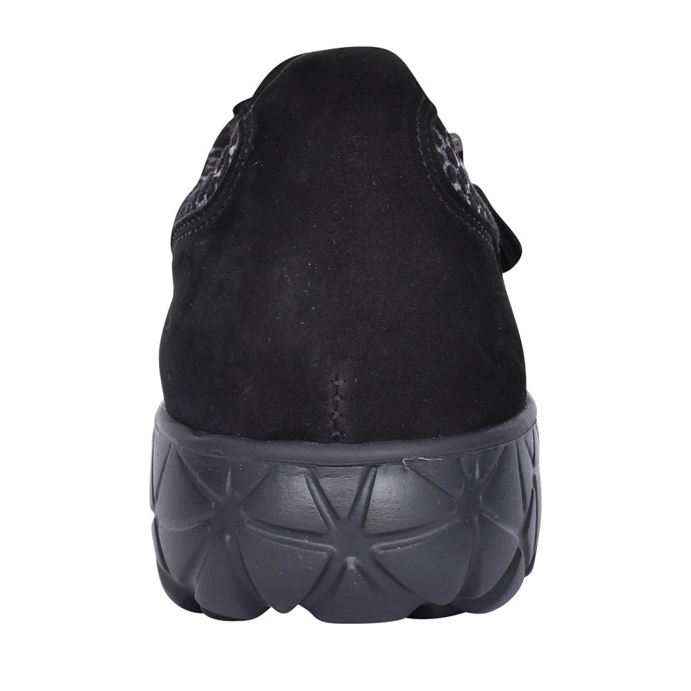 Ladies H89001 Havy Laced Trainer In Black