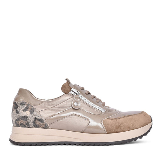 Vicky Laced Trainer In Taupe