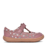 Girls Flash Mouse Dusty Pink Leather T-bar Shoe In Kids F Fit