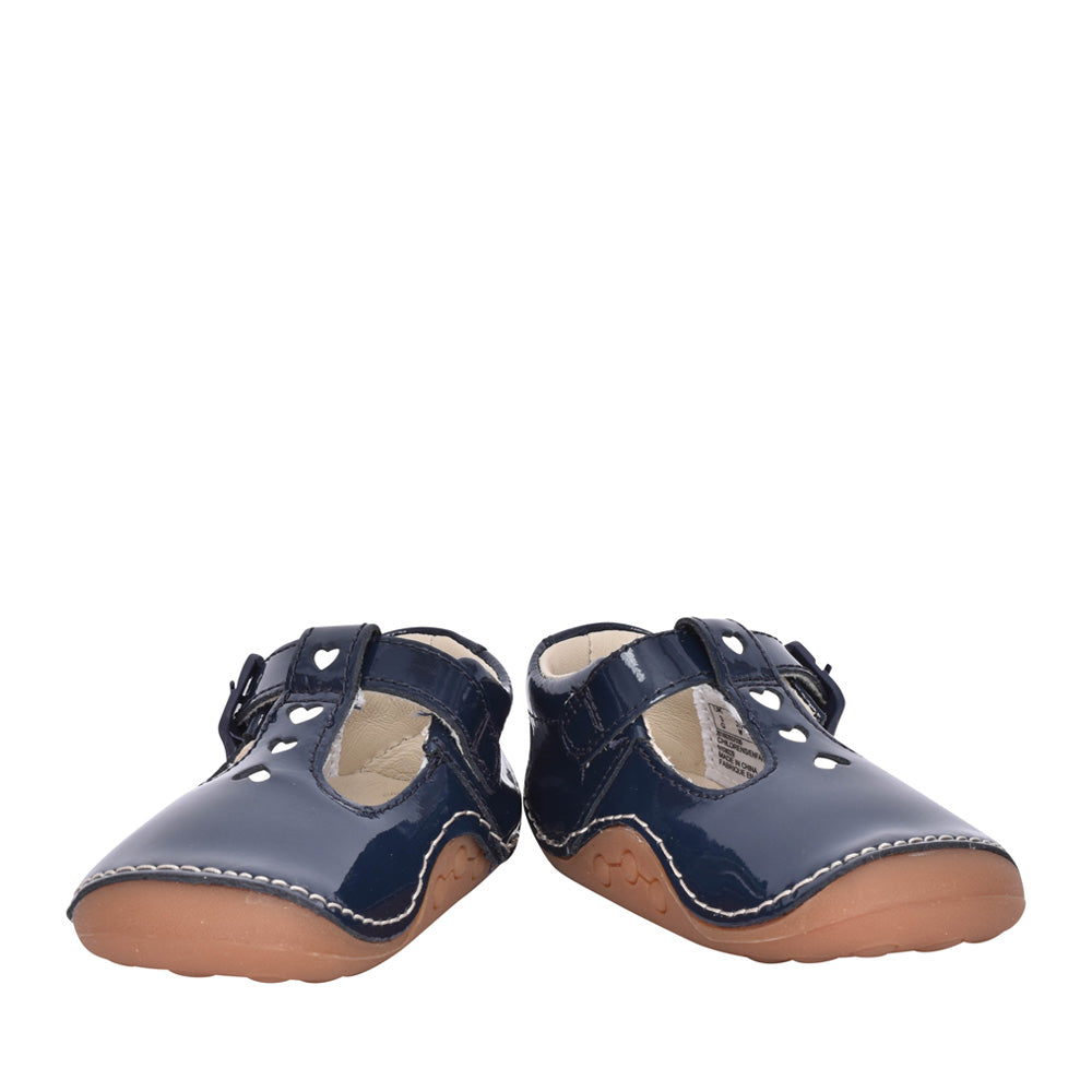 Girls Tiny Beat Navy Patent Shoe In Kids G Fit