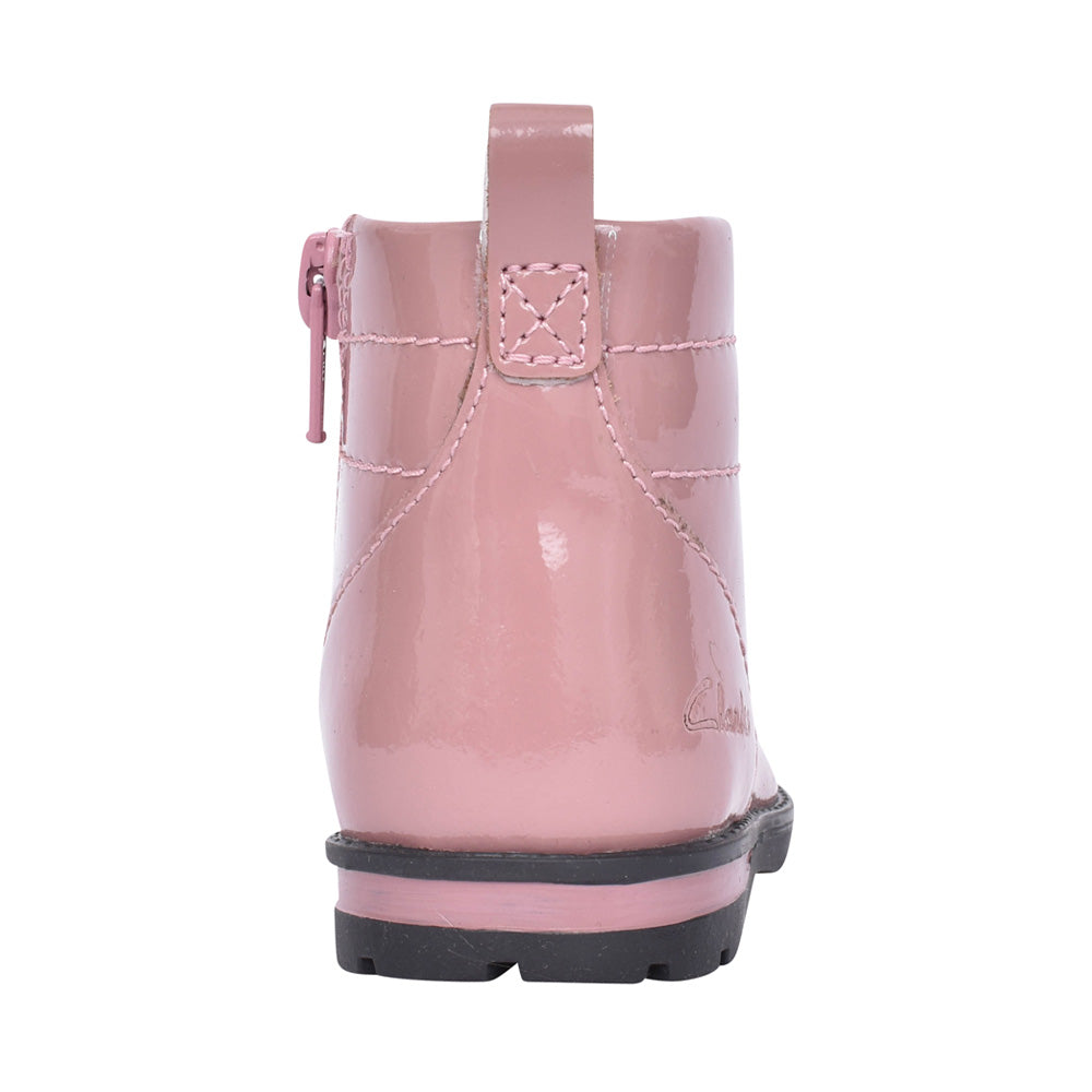 Girls Dabi Lace Pink Patent Boot In Kids G Fit